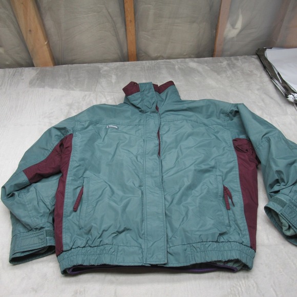 Columbia Jacket Women XL Teal Fleece Waterproof 3in1 Removable Liner VTG 90s
